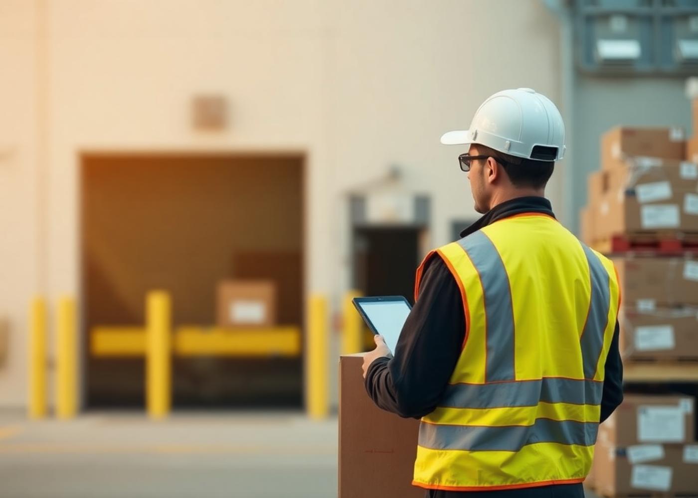 Operations lead reviewing package flow inside a warehouse